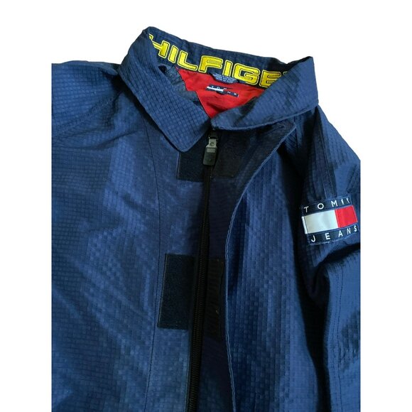 Tommy Hilfiger Mens Navy Blue Full-Zip Lightweight Jacket With Logo Details Size - Picture 7 of 10